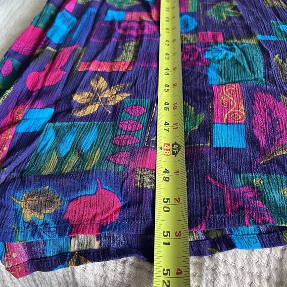 VTG Drapers & Damons Maxi Dress Women Sz 14 Leaves Purple Sleeveless Lightweight - Picture 13 of 14